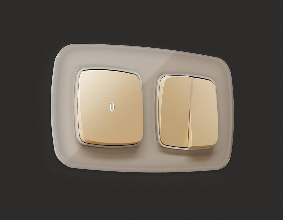 Клавиша для выключателя одноклавишного c подсветкой Ambrella Volt Quant OP6020