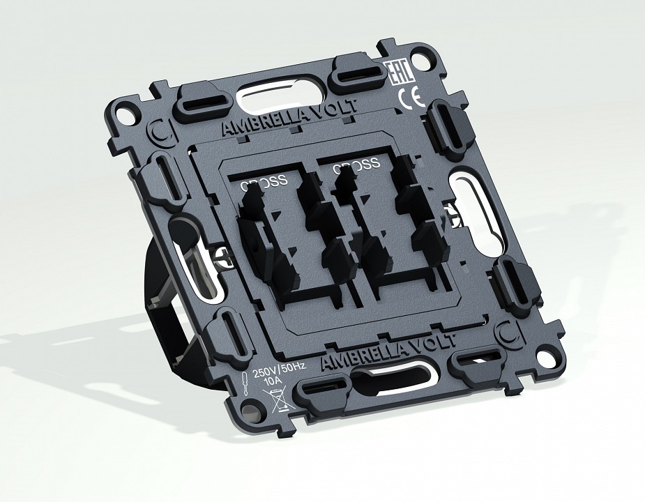 Механизм выключателя перекрестного двухклавишного Ambrella Volt QUANT VM125