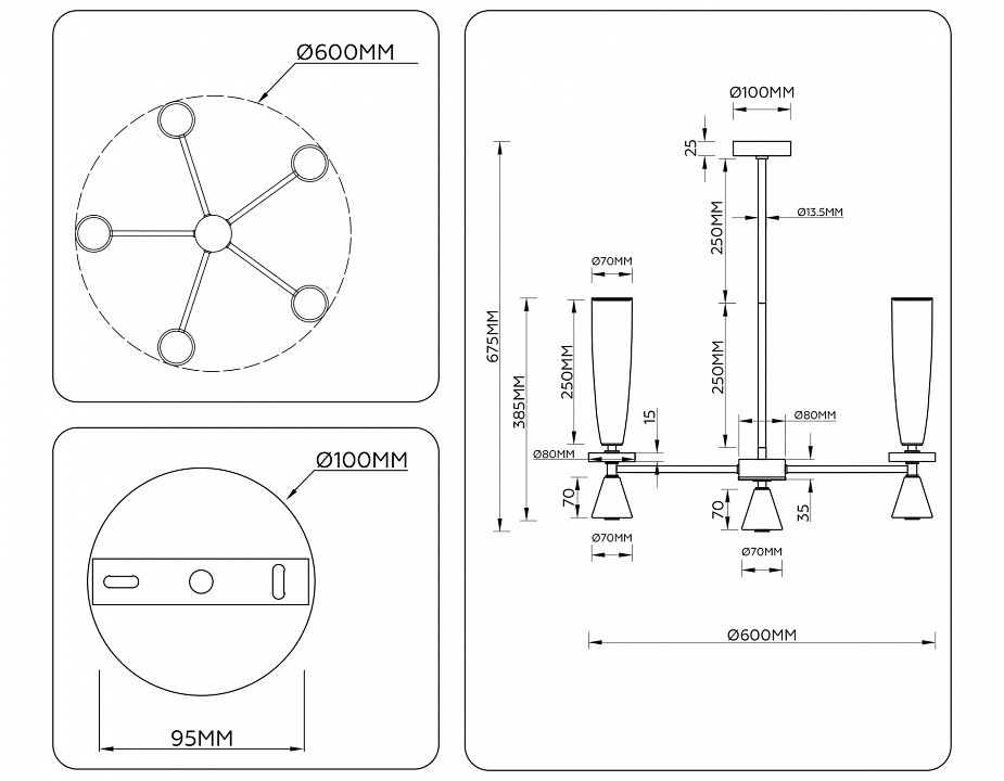 Люстра на штанге Ambrella Light LH LH75371