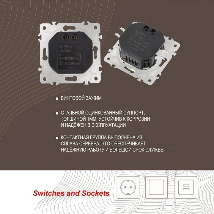 Диммер без рамки Arte Milano 202 202.48-1.shampan