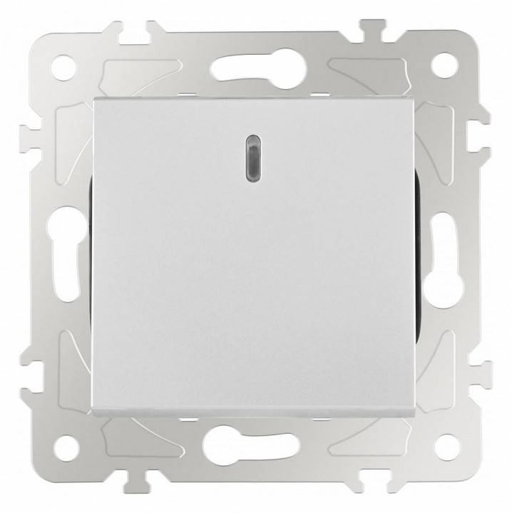 Выключатель одноклавишный с подсветкой без рамки Arte Milano 203 203.31-1.silver