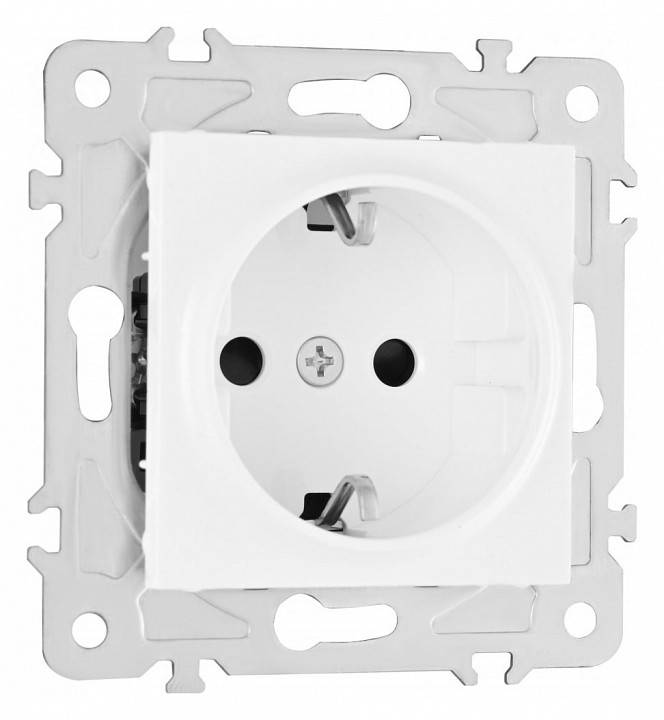 Розетка с заземлением и шторками Arte Milano am-203 203.40-1.white
