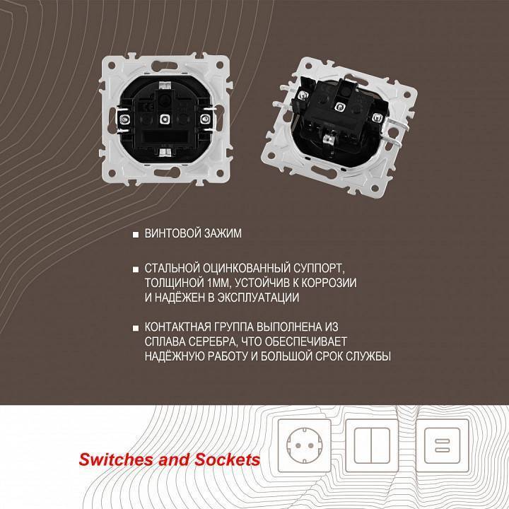 Розетка с заземлением и шторками Arte Milano am-203 203.40-1.white