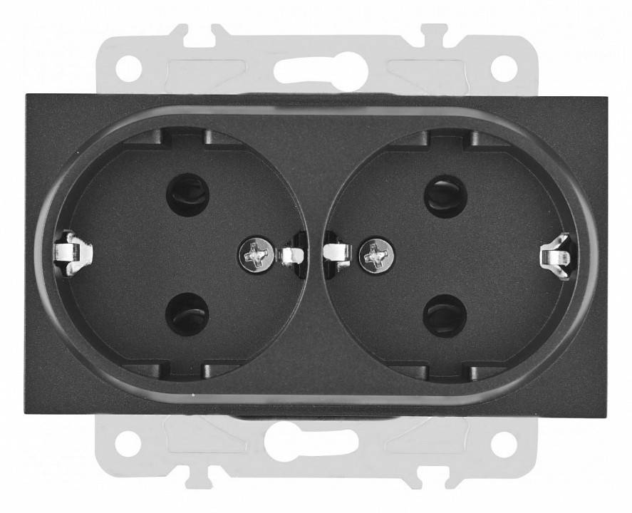 Розетка двойная с заземлением, без рамки Arte Milano am-203 203.40-2.black