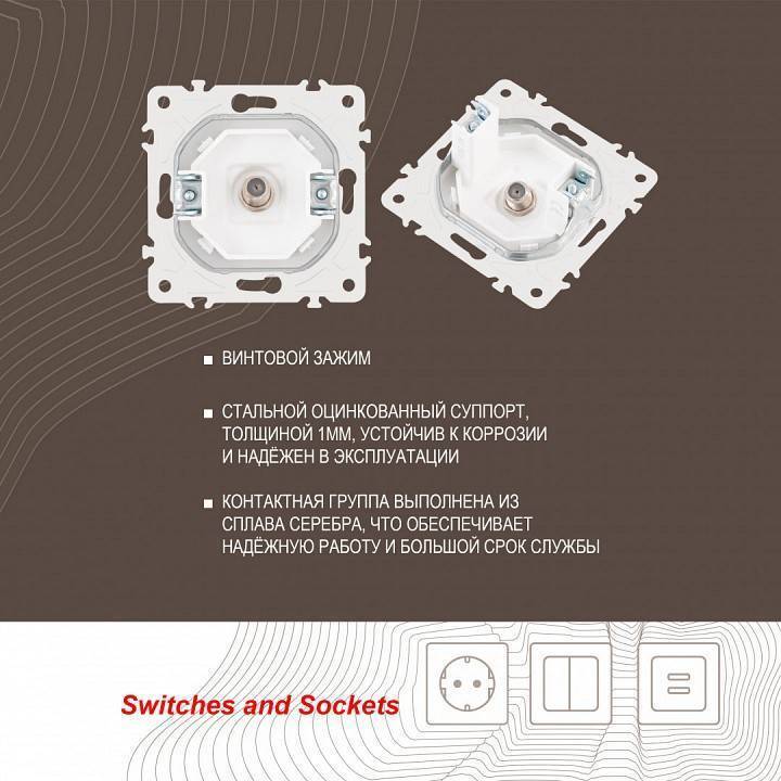 ТВ-розетка без рамки Arte Milano am-205 205.42-1.white