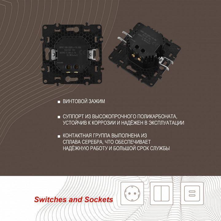 Розетка USB, без рамки Arte Milano am-217 217.46-1.shampan