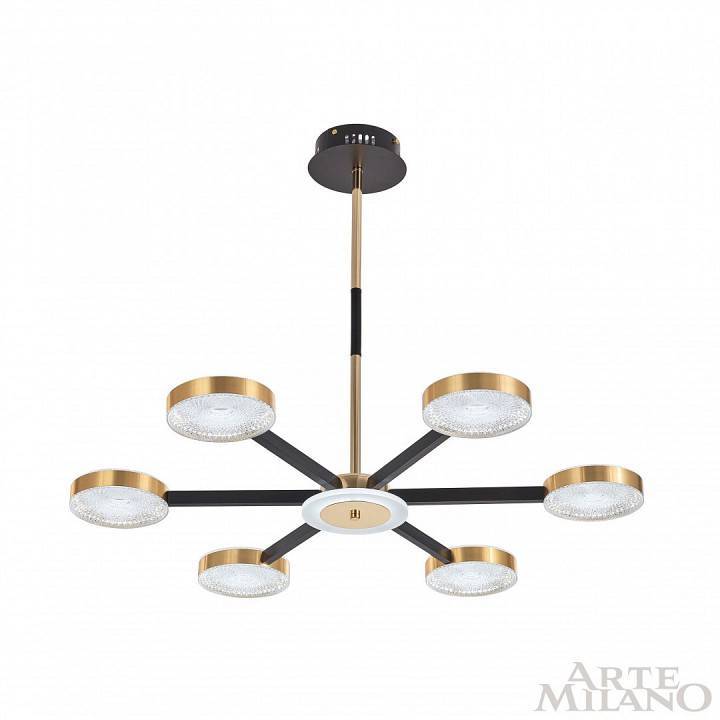 Люстра на штанге Arte Milano Ferrara 6 ламп светодиодная 272079/6 BK/GD