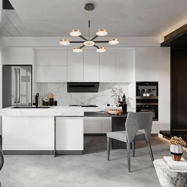 Люстра на штанге Arte Milano Ferrara 6 ламп светодиодная 272079/6 BK/GD