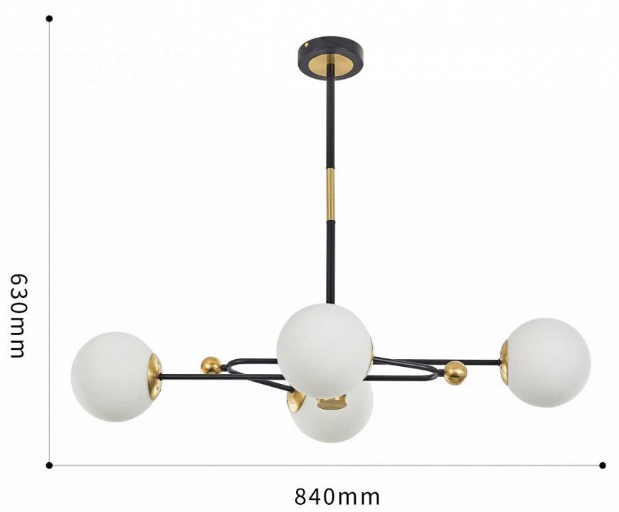 Люстра на штанге Arte Milano Neapolis 272708/4 BK/GD