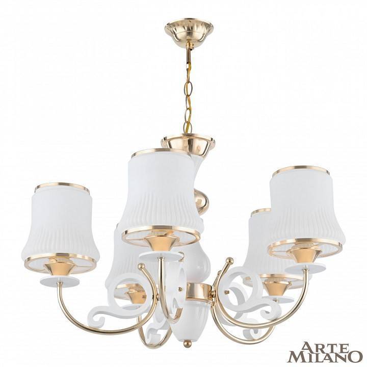 Подвесная люстра Arte Milano Florentia-1097 5 ламп 301097/5 Wh/Gd