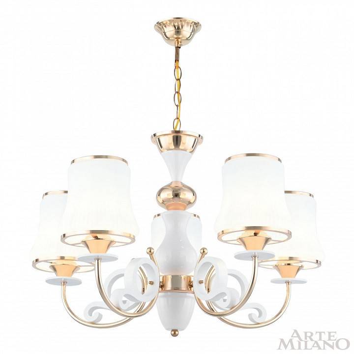 Подвесная люстра Arte Milano Florentia-1097 5 ламп 301097/5 Wh/Gd