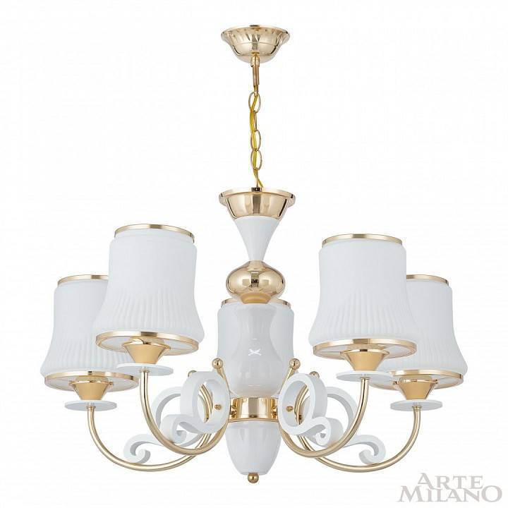 Подвесная люстра Arte Milano Florentia-1097 5 ламп 301097/5 Wh/Gd