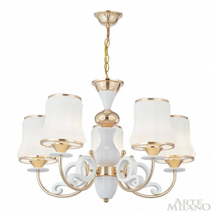 Подвесная люстра Arte Milano Florentia-1097 5 ламп 301097/5 Wh/Gd