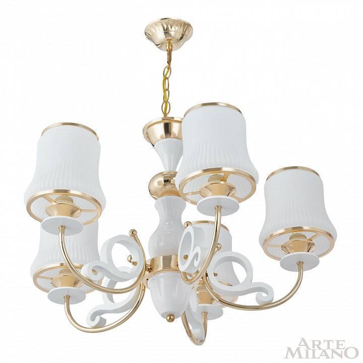 Подвесная люстра Arte Milano Florentia-1097 5 ламп 301097/5 Wh/Gd
