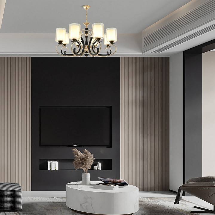 Подвесная люстра Arte Milano Florentia-2237 8 ламп 302237/8 Bk/Gd