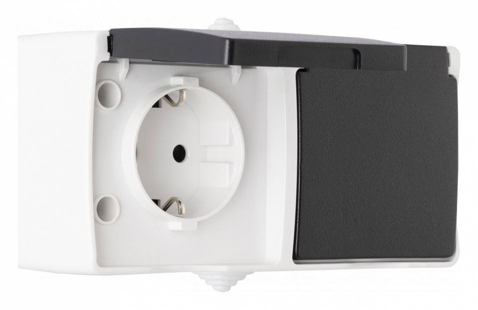 Блок с розетками влагозащищенными с заземлением и крышкой Arte Milano am-309 309.40-2.grey