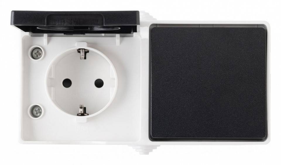 Блок с выключателями одноклавишными влагозащищенными Arte Milano am-309 309.52-1.grey