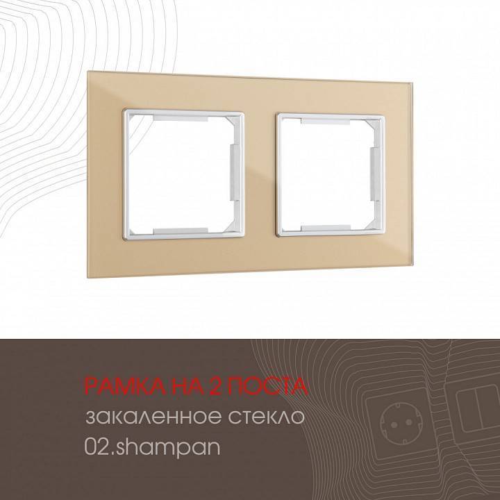 Рамка на 2 поста Arte Milano am-503.02 503.02-2.shampan
