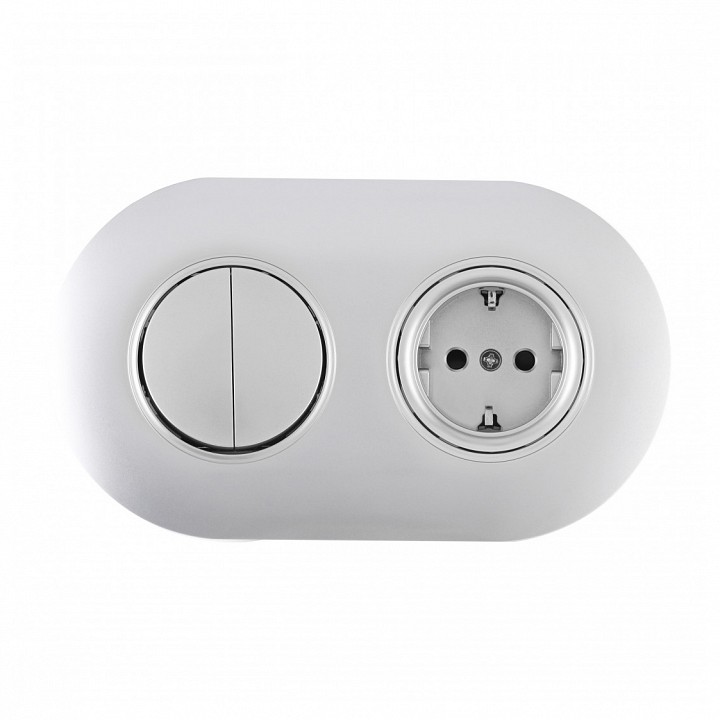Блок с розеткой и выключателем Arte Milano SET08-2 SET08-2-40-1-30-2 silver