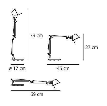 Настольная лампа офисная Artemide Tolomeo Basculante A001300
