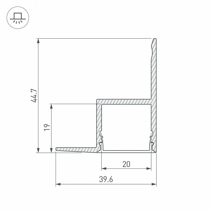 Профиль встраиваемый угловой внутренний Arlight ARH-CEIL-2000 ANOD 016150