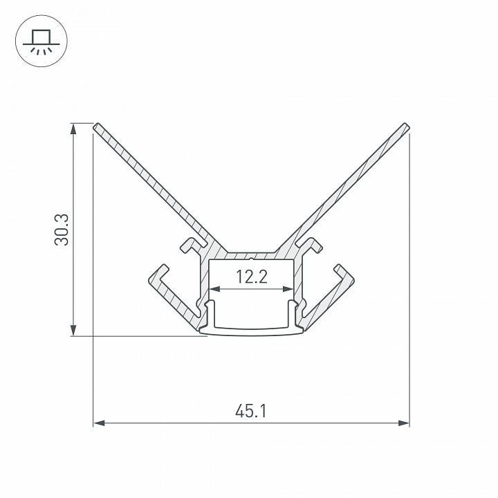 Профиль Arlight ARH-DECORE-S12-EXT-2000 ANOD внешний 023889