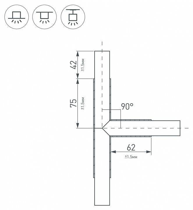 Соединитель угловой T-образный накладной Arlight KLUS 026243