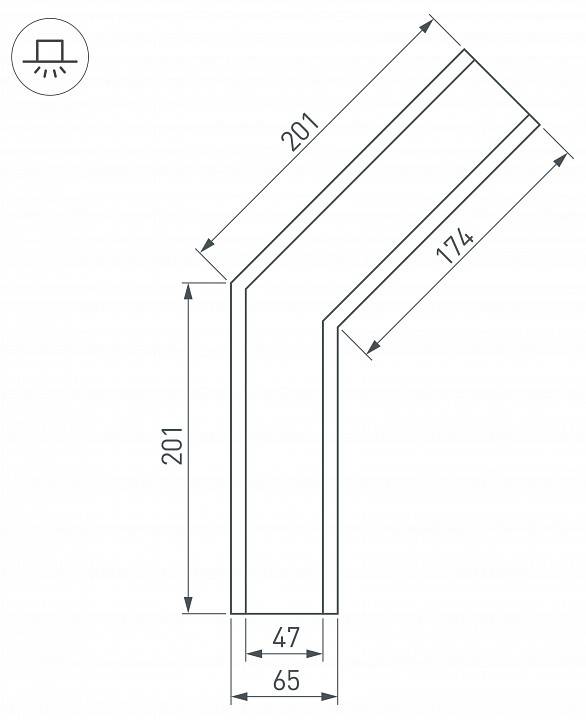 Соединитель угловой L-образный накладной Arlight S-LUX 030123