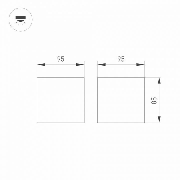 Накладной светильник Arlight SP-ORIENT-SURFACE-TC-S105x105-25W Day4000 25 Вт 4000 К черный 031864