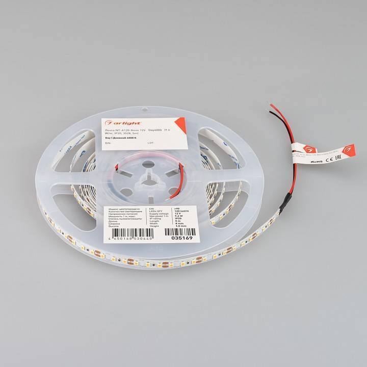 Светодиодная лента Arlight Normaled RT-A120-8mm 24V Warm2700 9.6 Вт/м IP20 35169