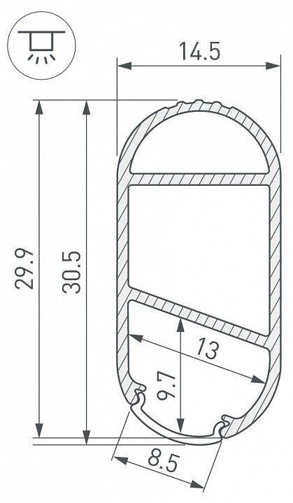 Профиль накладной Arlight WARDROBE 054942