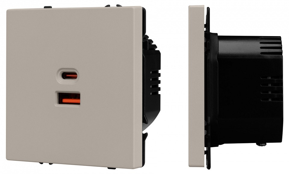 Розетка с заземлением и 2хUSB type A и C, без рамки Arlight SCT-NOBE 059446