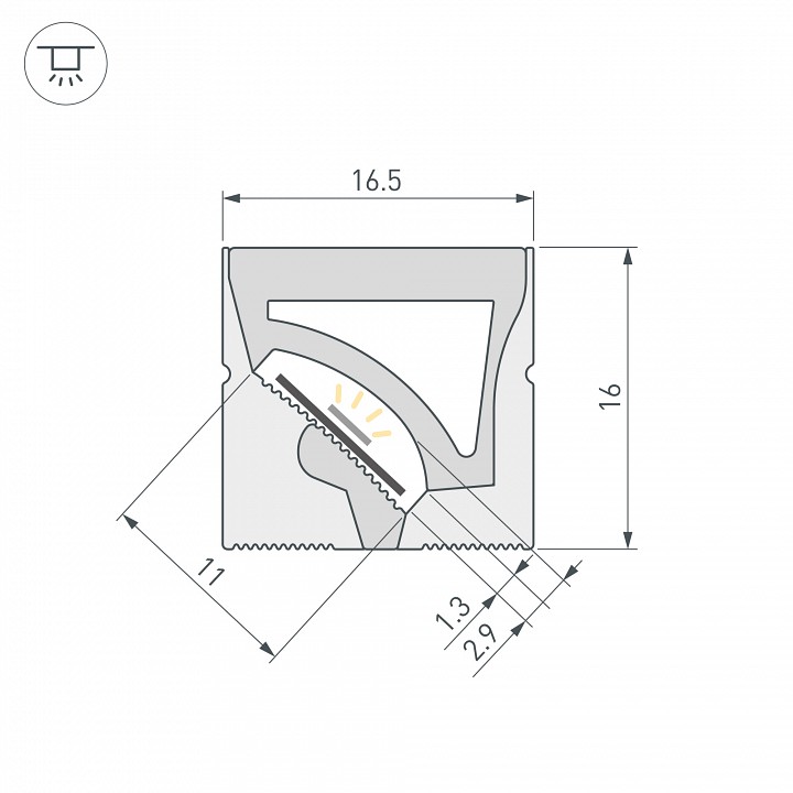 Профиль накладной гибкий Arlight WPH-FLEX 059874