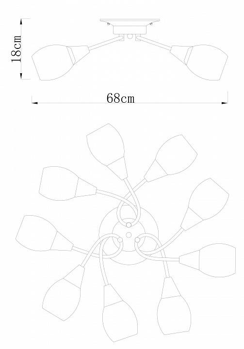 Потолочная люстра Arte Lamp Penny 9 ламп A2701PL-9WG