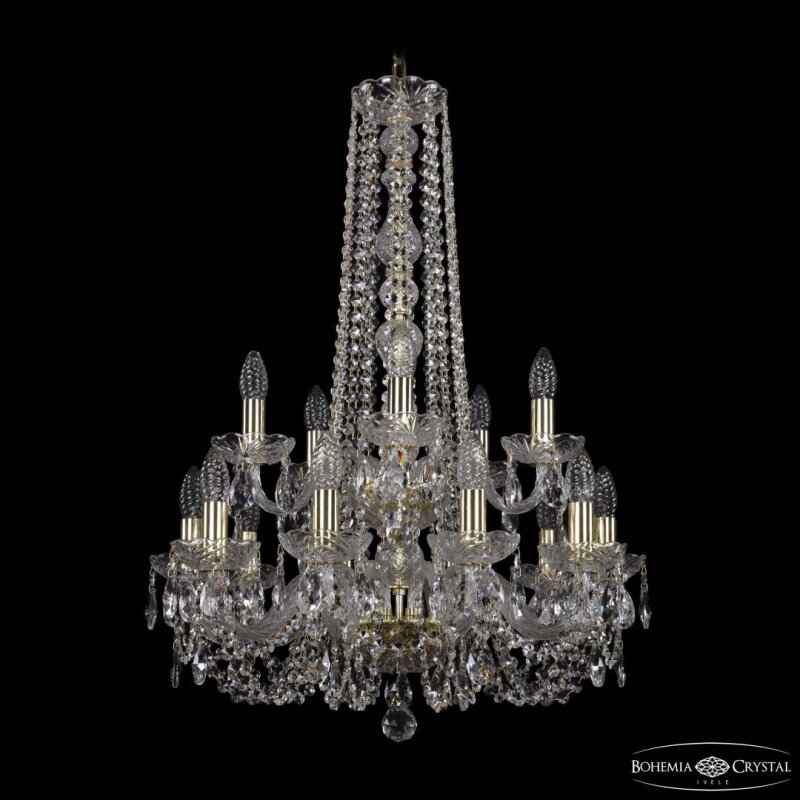 Подвесная люстра Bohemia Ivele Crystal 1402 1402/10+5/195/h-80/2d G