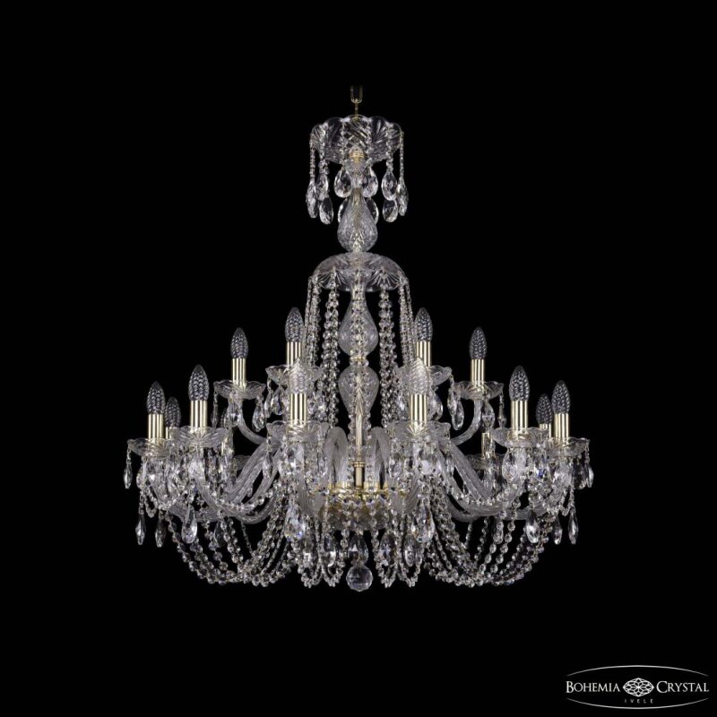 Подвесная люстра Bohemia Ivele Crystal 1402 1402/12+6/300/XL-90 G
