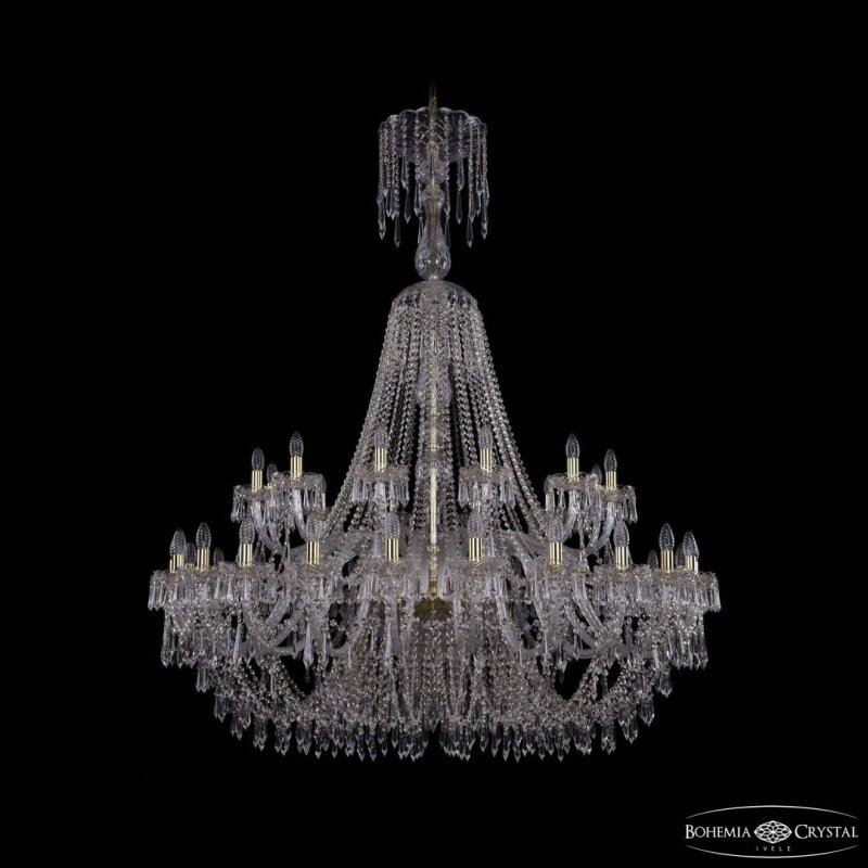 Подвесная люстра Bohemia Ivele Crystal 1403 1403/24+12/530/XL-160 G