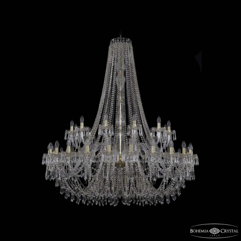 Подвесная люстра Bohemia Ivele Crystal 1403 1403/24+12/530/h-160 G