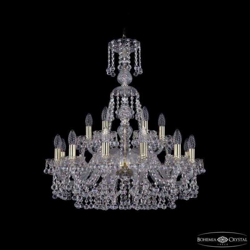 Подвесная люстра Bohemia Ivele Crystal 1409 1409/12+6/240/XL-76 G