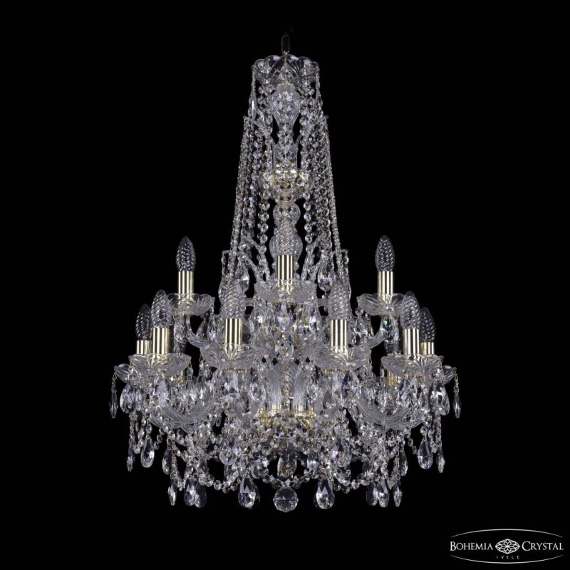 Подвесная люстра Bohemia Ivele Crystal 1411 1411/10+5/195/XL-80/2d G