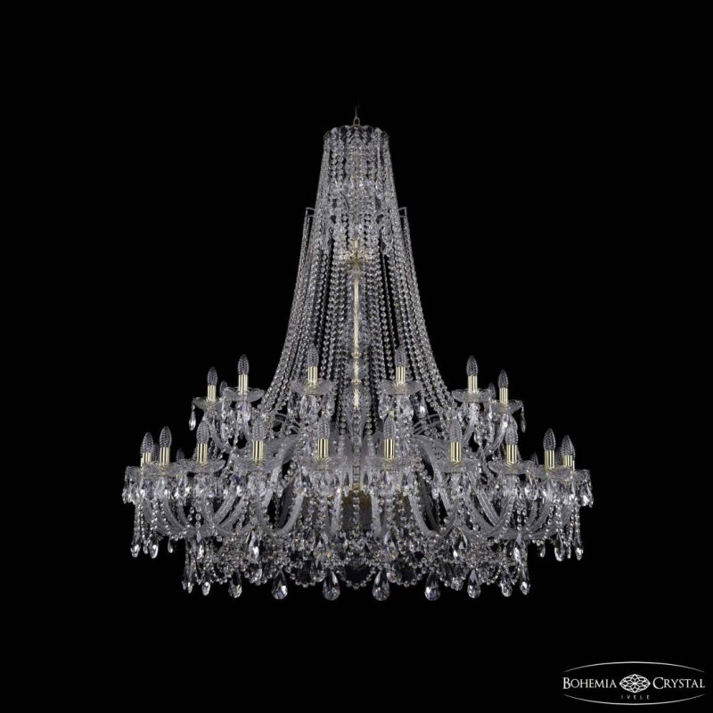 Подвесная люстра Bohemia Ivele Crystal 1411 1411/24+12/530/XL-152 G