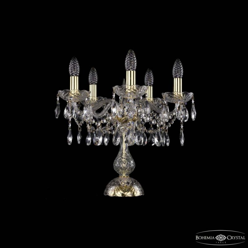 Настольная лампа декоративная Bohemia Ivele Crystal 1413 1413L/5/141-39 G