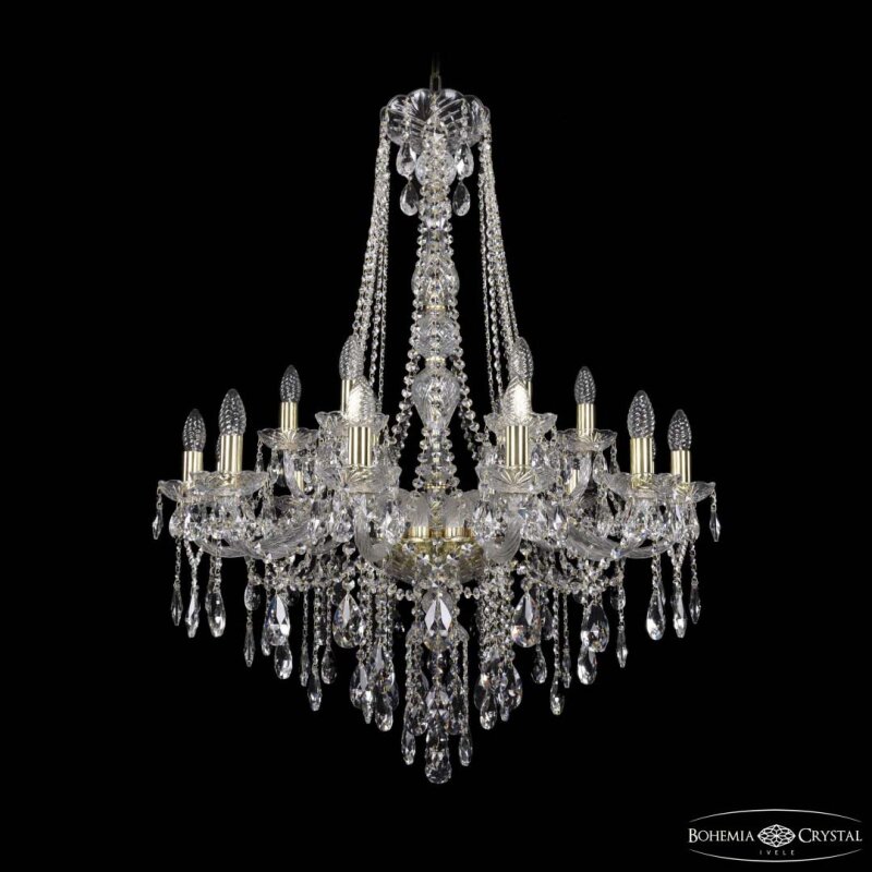 Подвесная люстра Bohemia Ivele Crystal 1415 1415/12+6/300/h-108 G