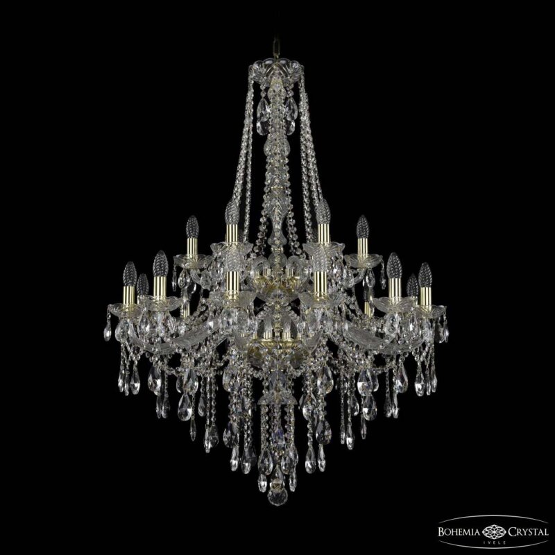 Подвесная люстра Bohemia Ivele Crystal 1415 1415/12+6/300/h-112/2d G