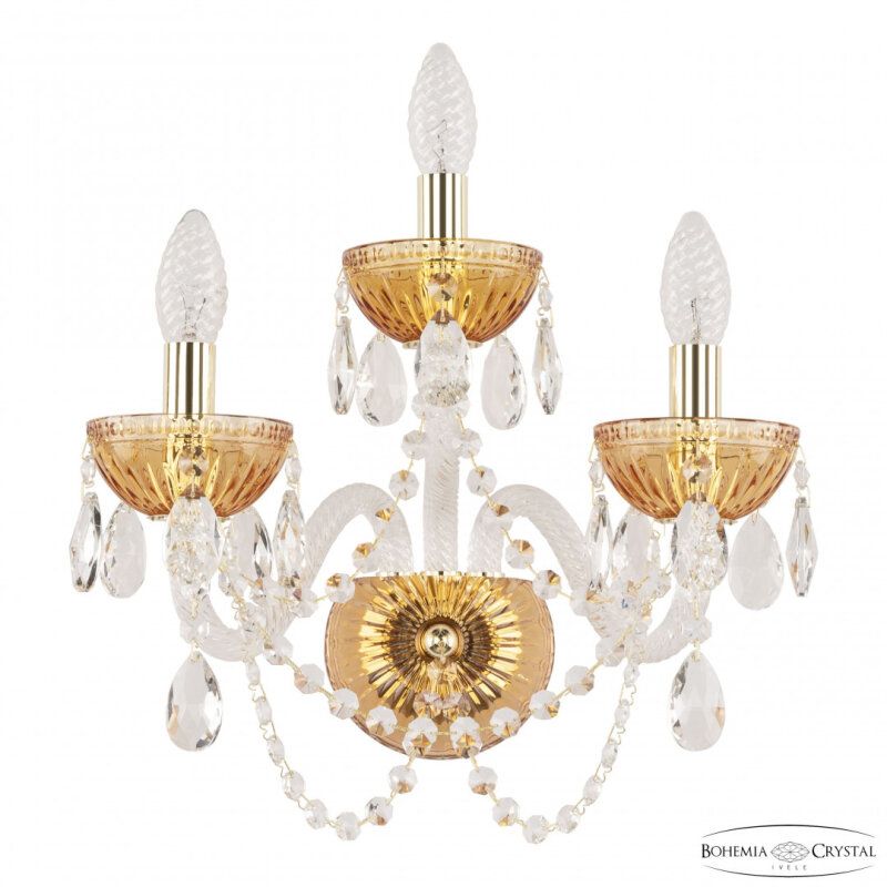 Бра Bohemia Ivele Crystal 5402 5402B/2+1/165 G Amber/M-1G