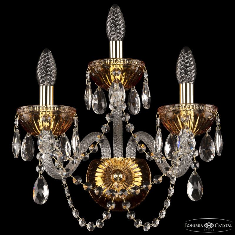 Бра Bohemia Ivele Crystal 5402 5402B/2+1/165 G Amber/M-1G