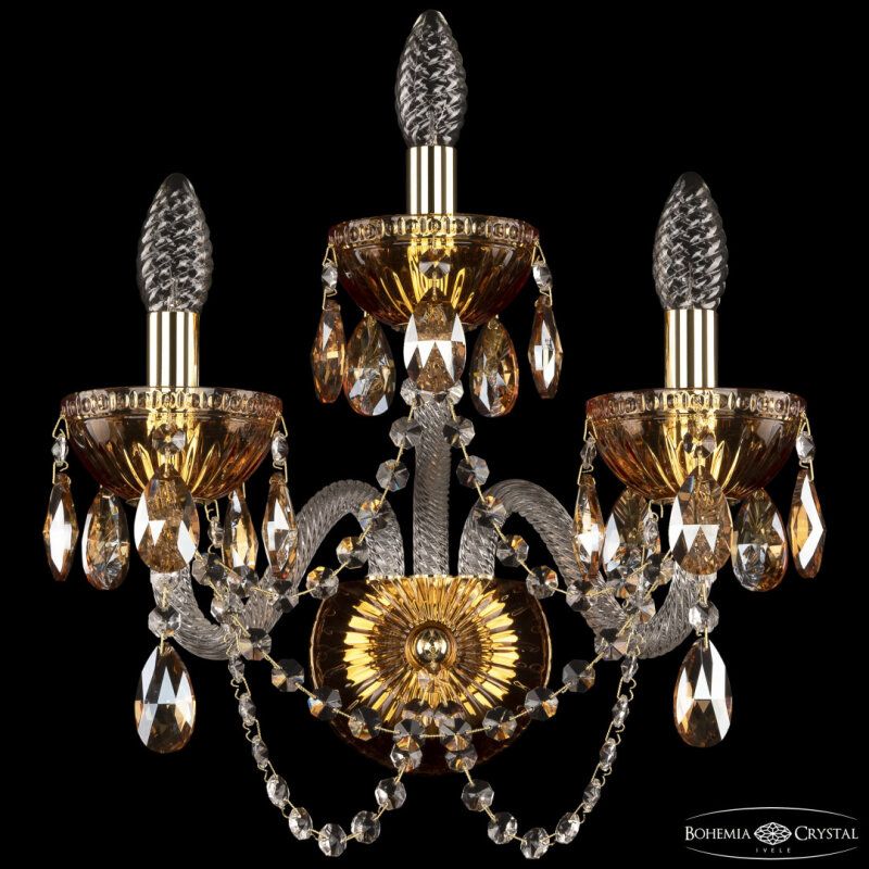 Бра Bohemia Ivele Crystal 5402 5402B/2+1/165 G Amber/M-1G K721