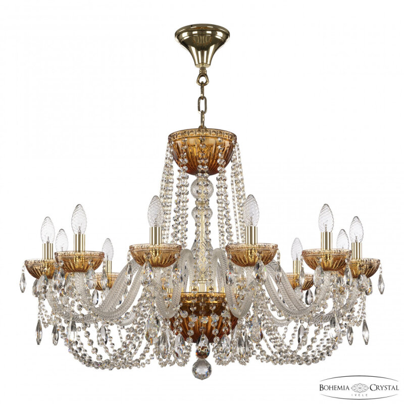 Подвесная люстра Bohemia Ivele Crystal 5402 5402/12/300 G Amber/M-1G