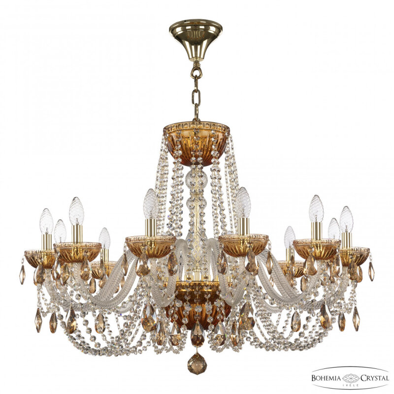 Подвесная люстра Bohemia Ivele Crystal 5402 5402/12/300 G Amber/M-1G K721