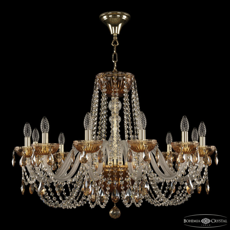 Подвесная люстра Bohemia Ivele Crystal 5402 5402/12/300 G Amber/M-1G K721